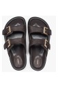kvinnors-morkbruna-lader-slide-sandaler-med-justerbara-remmar