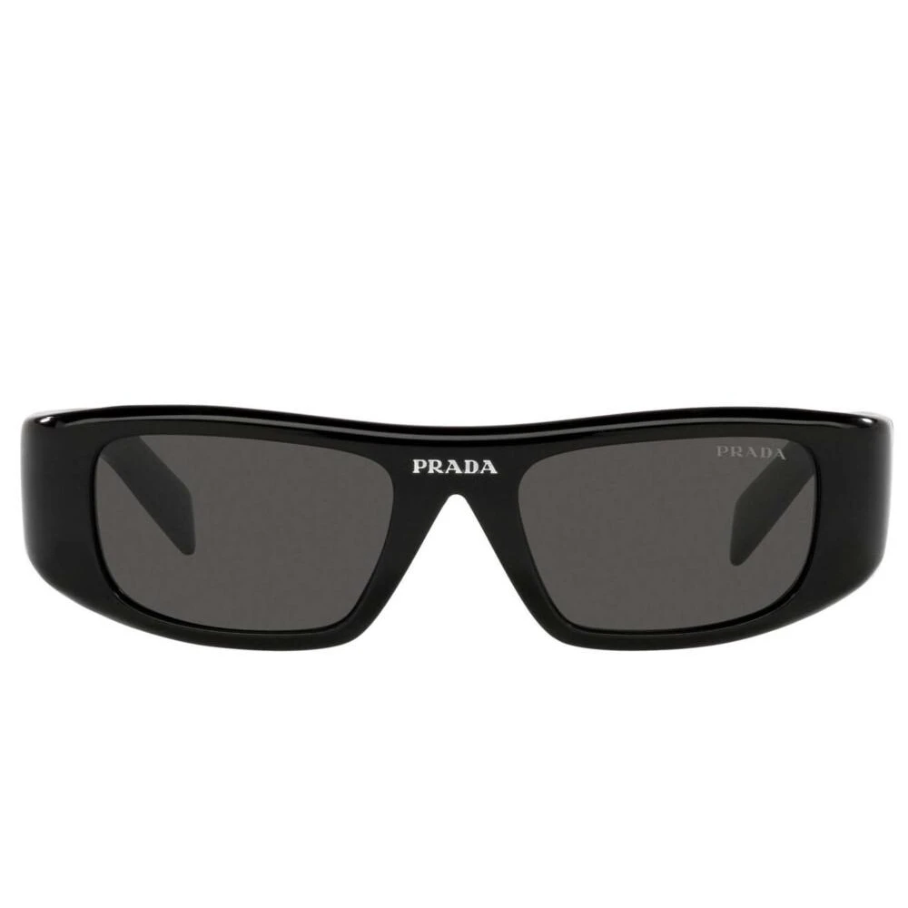 Prada Rechthoekige zonnebril met brede ar en -logo Black Unisex