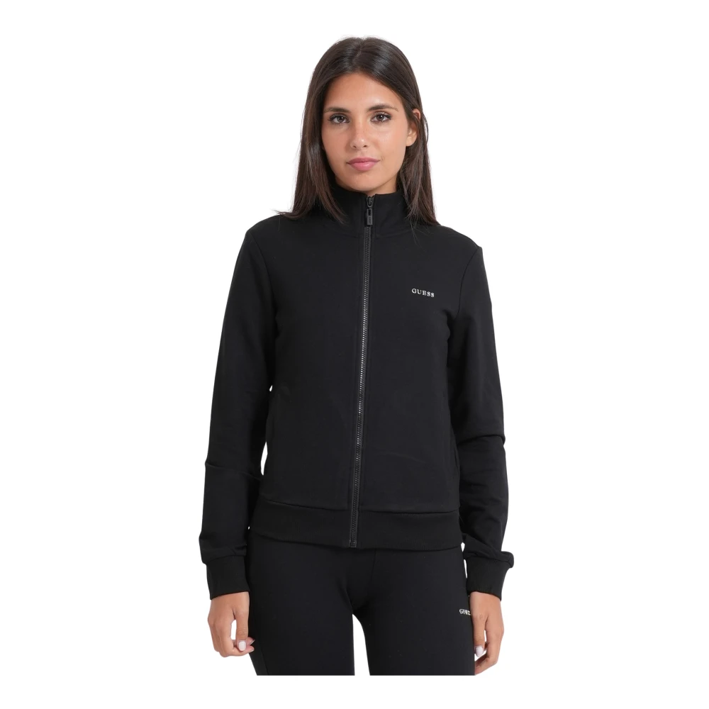 Guess Long-Sleeved Sweatshirt With Zip - Female - Zip-Throughs - Black - Xs - Sweatshirts & Hoodies - Image 3