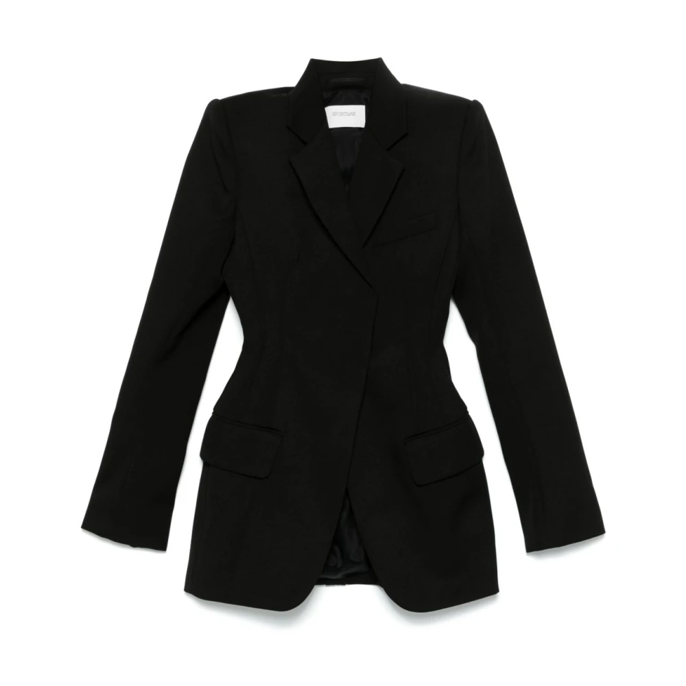 SPORTMAX Zwarte knoopjas met zakken Black Dames