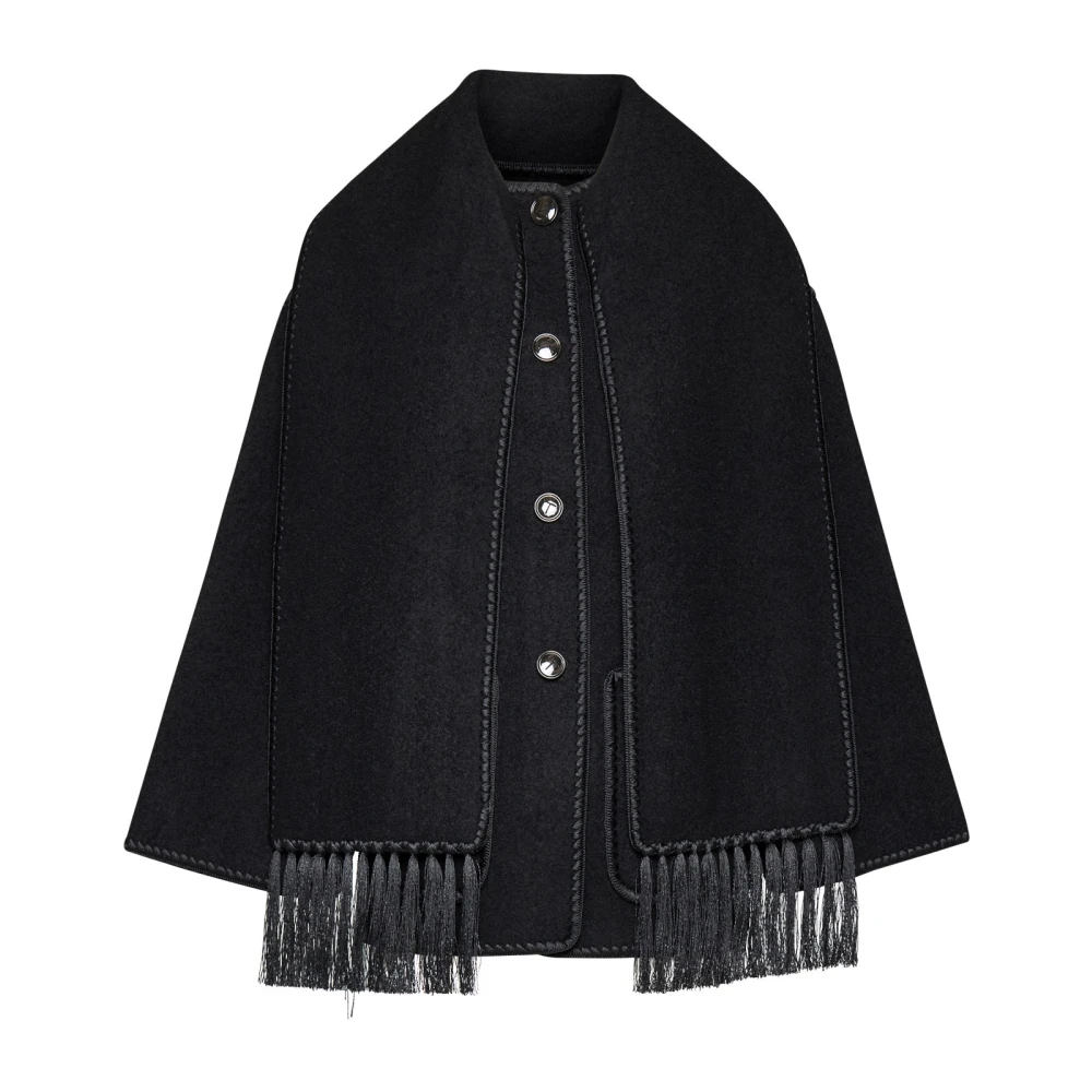 TotêMe Zwarte Geborduurde Sjaaljas Black Dames