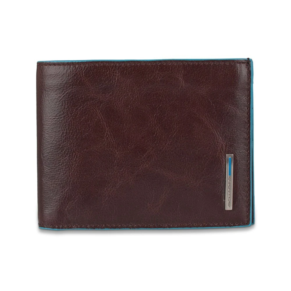 Piquadro Men's Brown Wallets & Cardholders, One Size, Blue Square Wallet With Card Holder