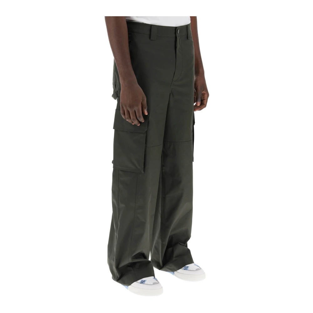 Valentino Garavani Men's Green Wide Trousers, M, Pantalone