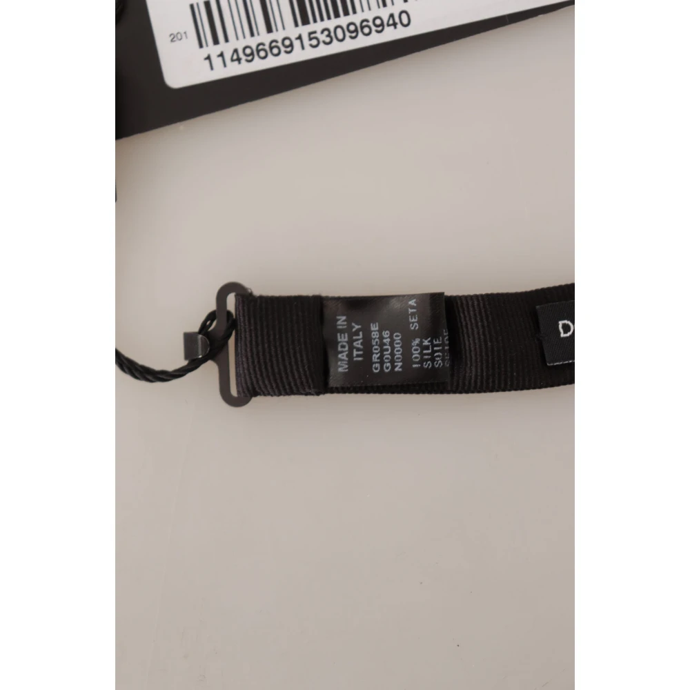 Dolce & Gabbana Elegante zwarte zijden vlinderdas Black Heren