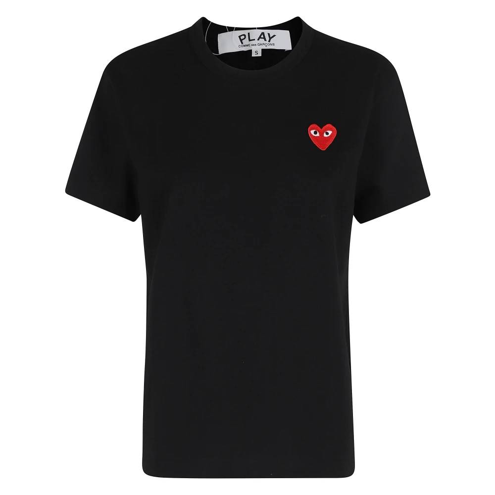 Comme des Garçons Play Rood Hart T-Shirt Black Dames