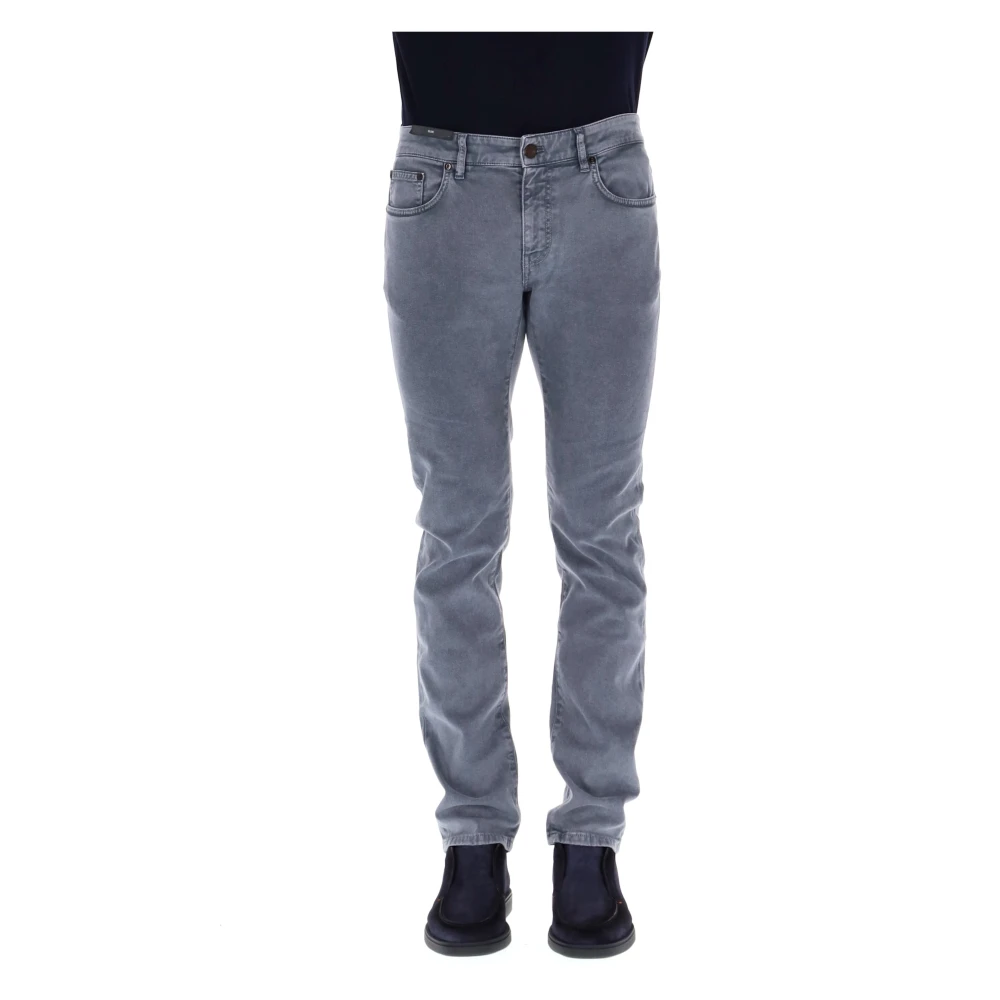 PT Torino Stretch Denim Jack met Suède Label Gray Heren
