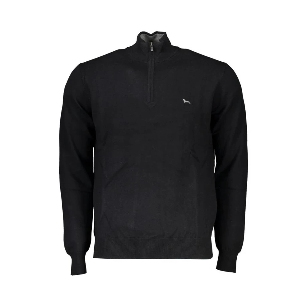 Harmont & Blaine , Turtlenecks, Male, Black, 2XL, Embroidered Half Zip Jumper - Image 3