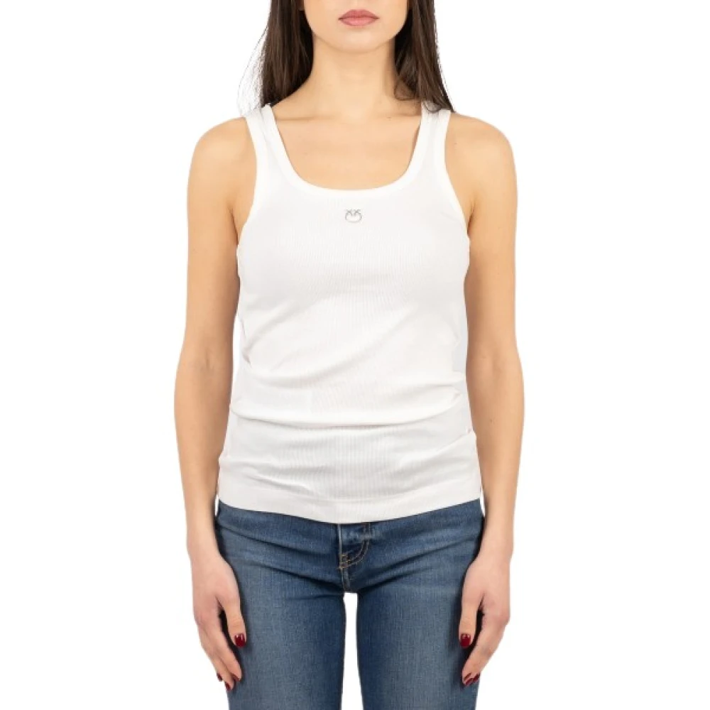Pinko Women's White Calcolatore Canottiera - Sleeveless Tops - M - Tops