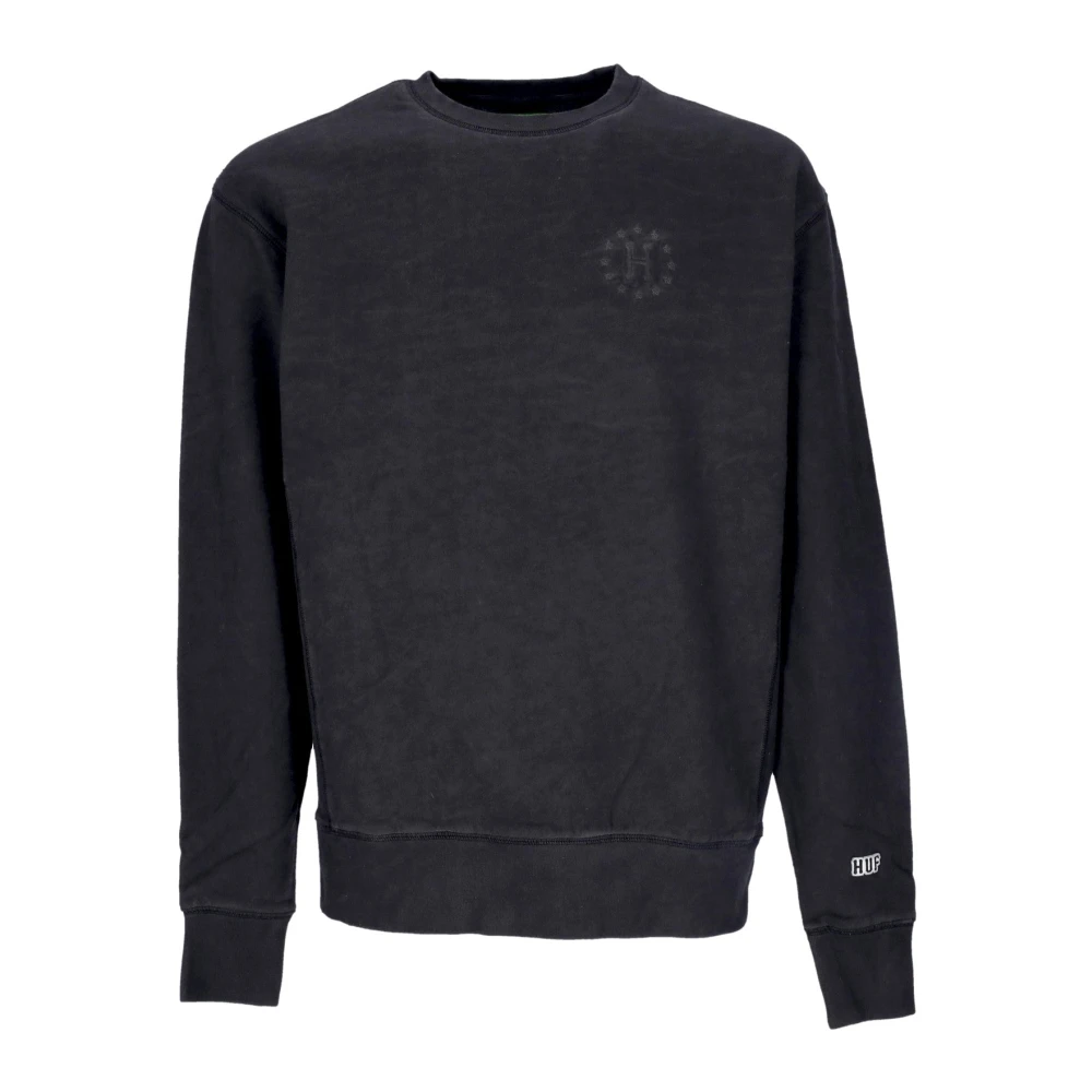 HUF Galaxies Faded Crewneck Sweatshirt Gun Metal Blue Heren