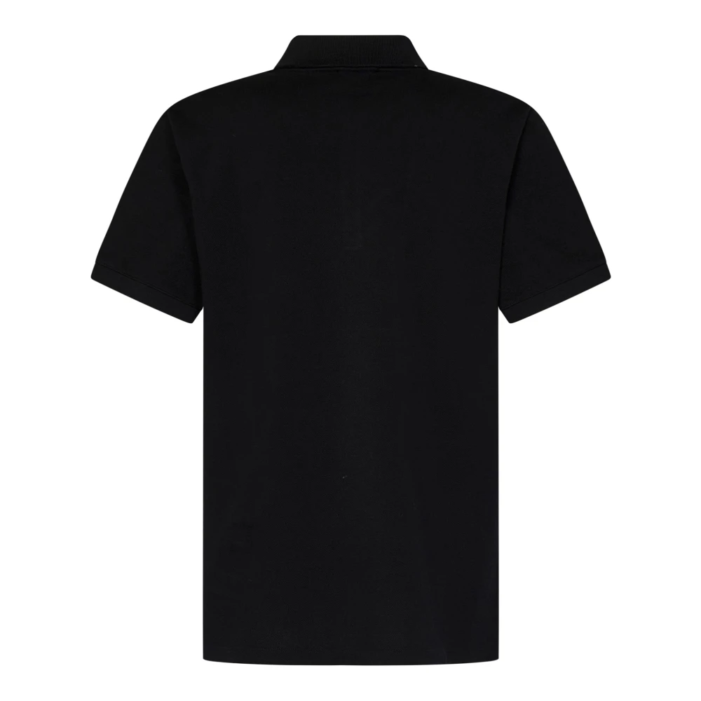 alexander mcqueen Zwarte Polo Shirt met Omgekeerd Skull Design Black Heren