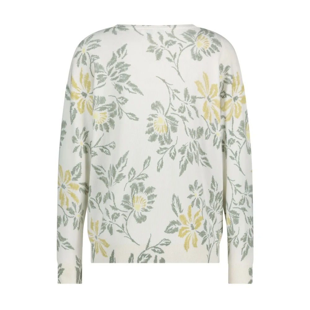 Red Button Bloemen V-hals Gebreide Trui Multicolor Dames