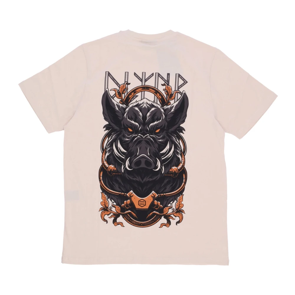 Dolly Noire Beige Heren T-shirt met Zeefdruk Beige Heren