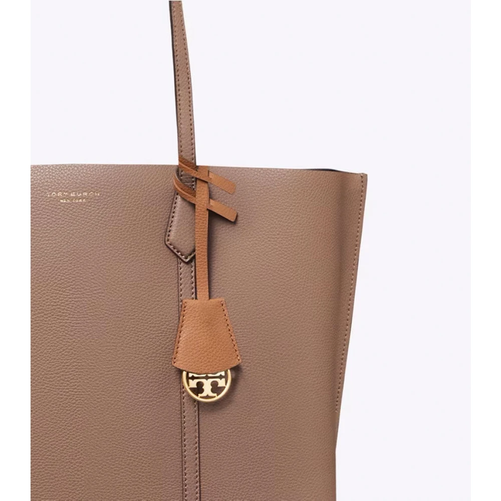 TORY BURCH Triple-Compartment Tote Clam Shell Brown Dames