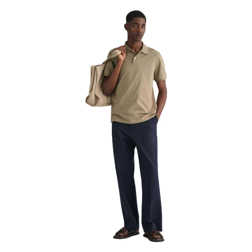 Gant Polo met korte mouwen Brown Heren