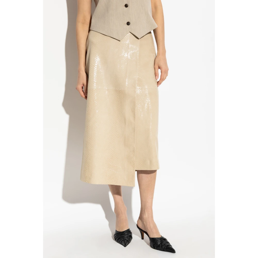 By Malene Birger Leren rok Hannas By Herenne Birger Beige Dames