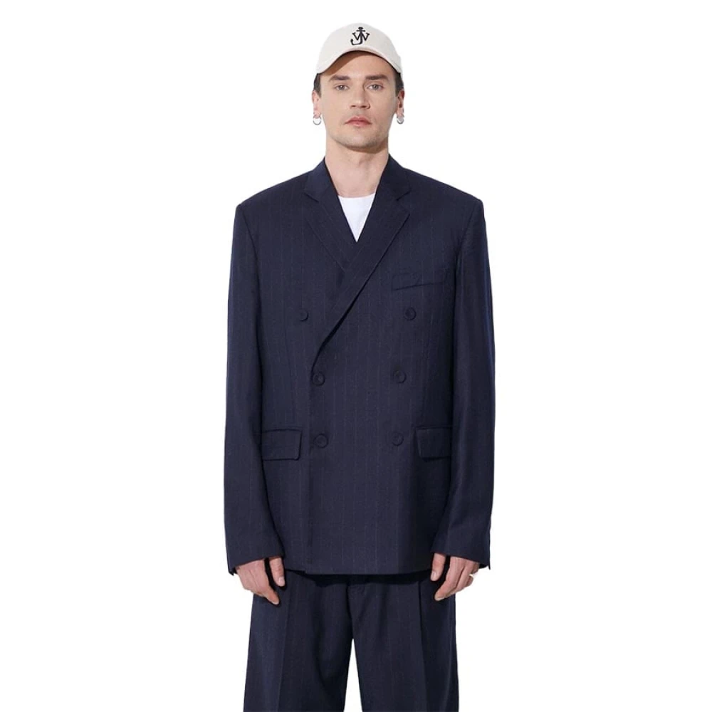 424 Blauwe Pinstripes Double-Breasted Blazer Blue Heren