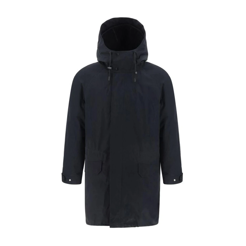 Yves Salomon Shearling Hooded Parka Jas met Verstelbare Functies Black Heren