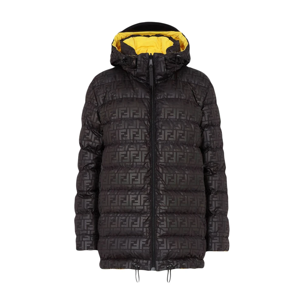 Fendi Ski-jack met Logo Double Face Black Dames