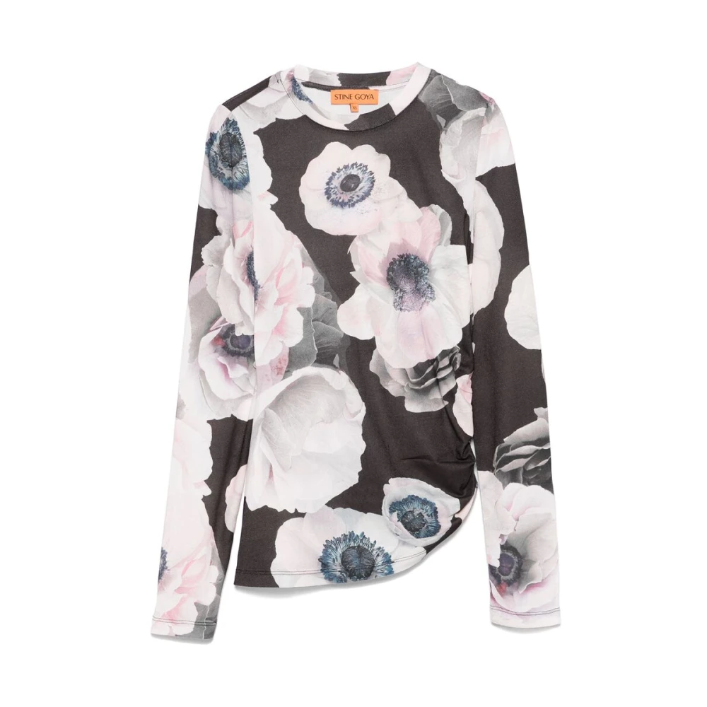 Stine Goya Zwarte Bloemen Trui Multicolor Dames