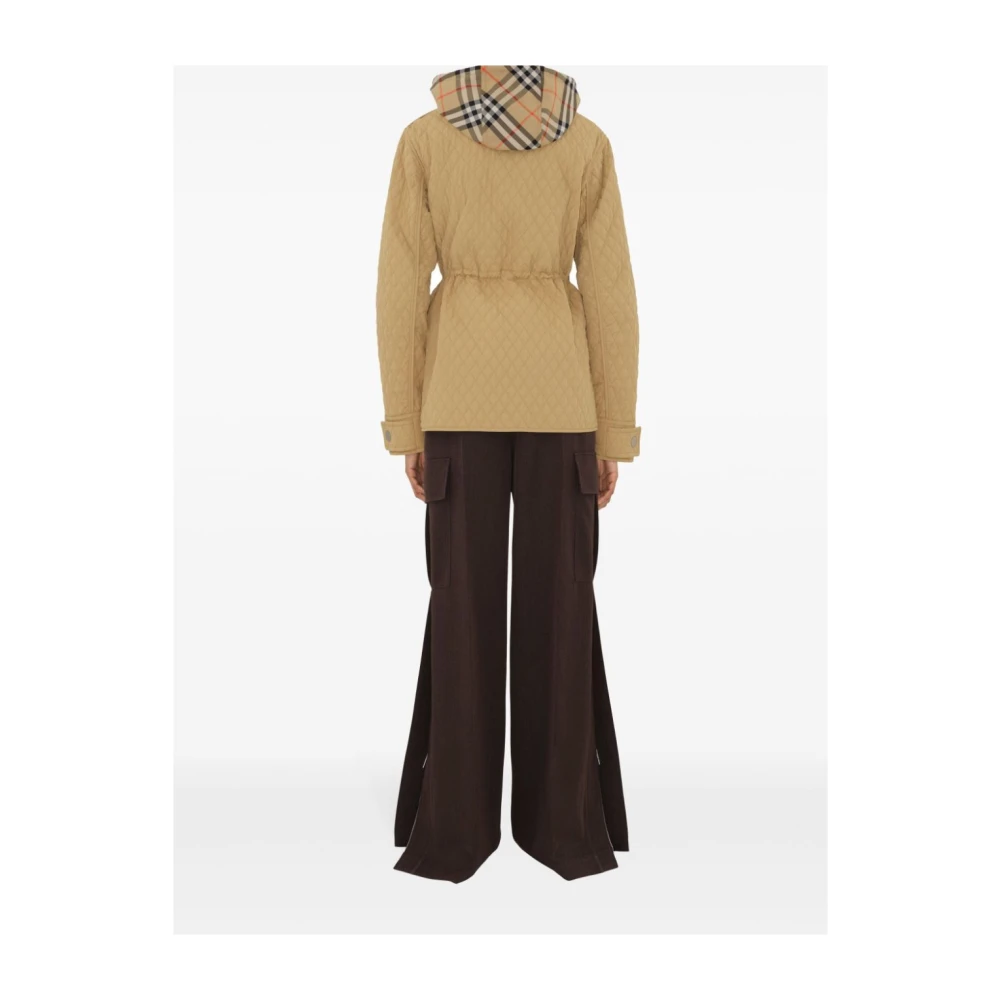 Burberry Vintage Check Gewatteerde Jas Beige Dames