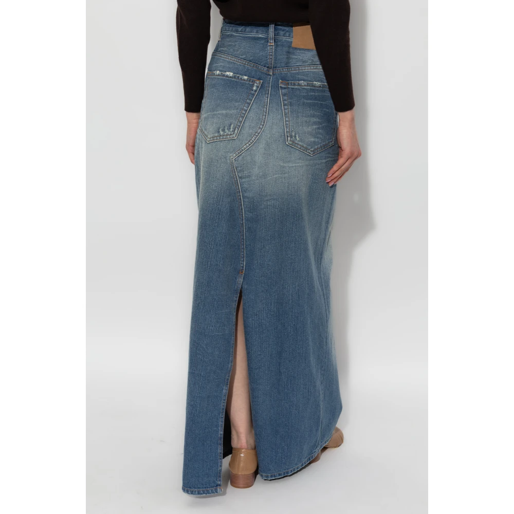 MM6 Maison Margiela Denim rok met vintage effect Blue Dames