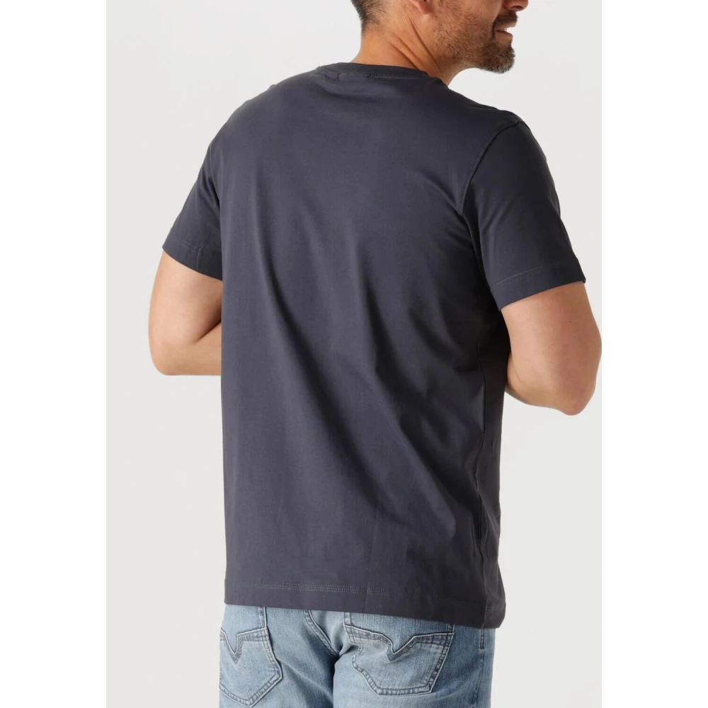 Calvin Klein Heren Polo & T-shirts Geweven Label Tee Blue Heren