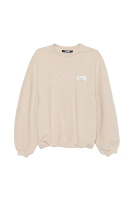 Logopatch tröja med sänkta axlar