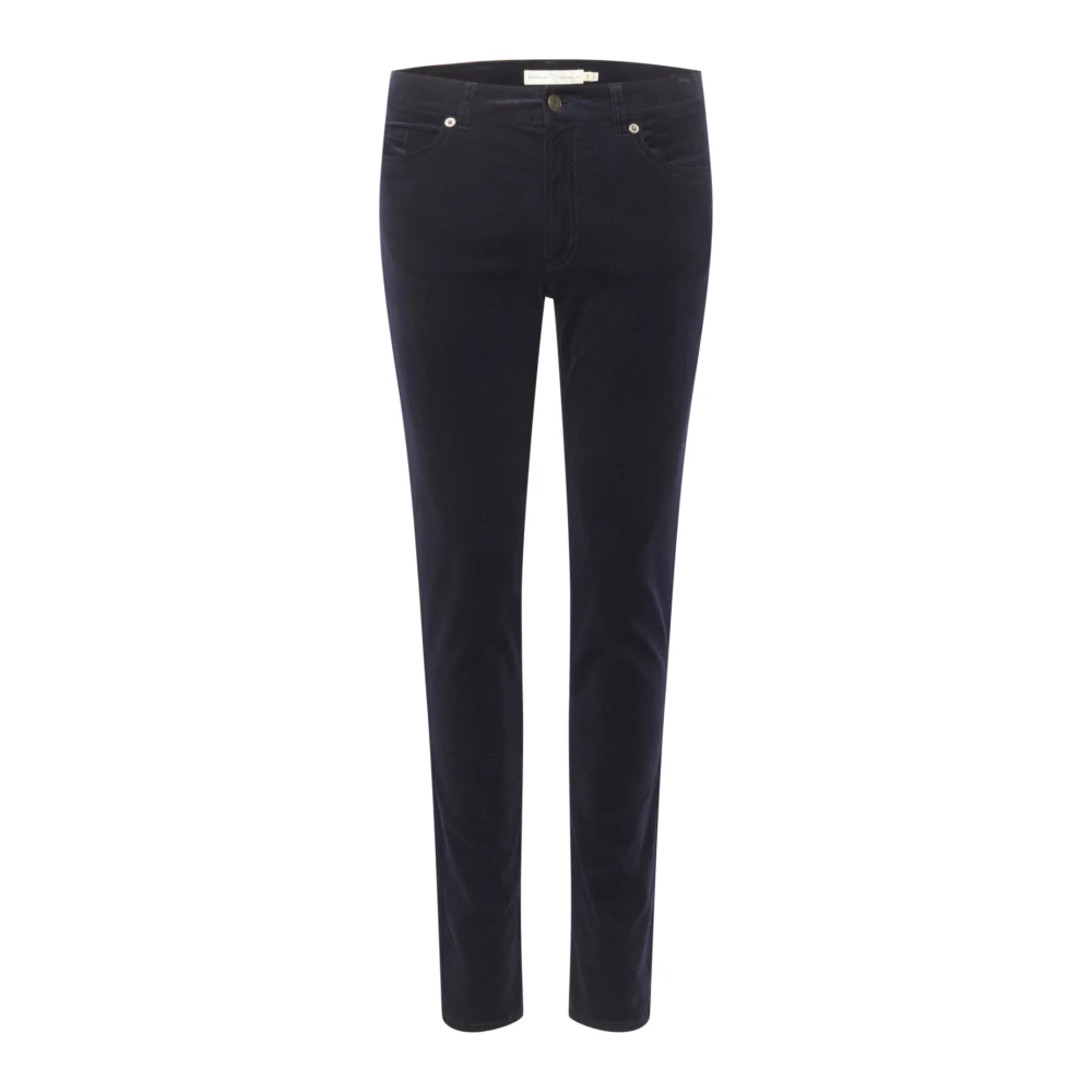 Inwear Women's Blue Dark Corduroy Slim Fit Jeans - Skinny Fit Jeans - W28 - Jeans