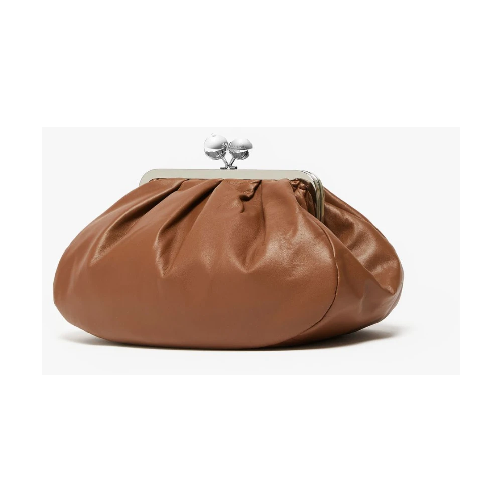 Max Mara Weekend Nappa clutch met afneembare band Brown Dames