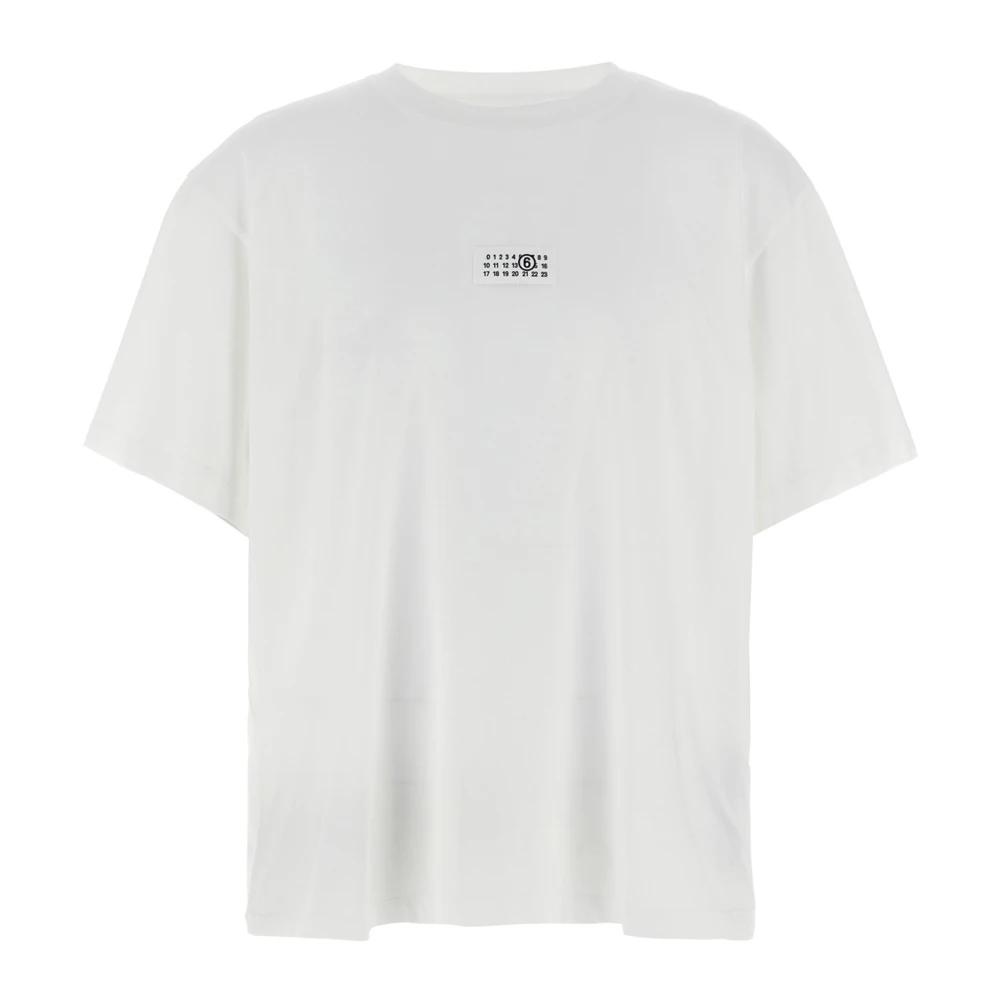 Mm6 Maison Margiela Men's White T-Shirts, L, Cotton T-Shirt