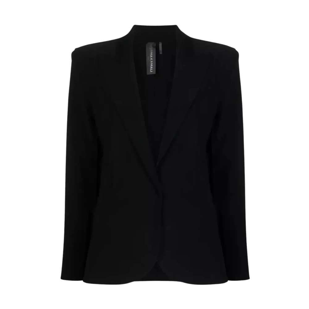 Norma Kamali Zwarte blazer met klittenbandsluiting Black Dames