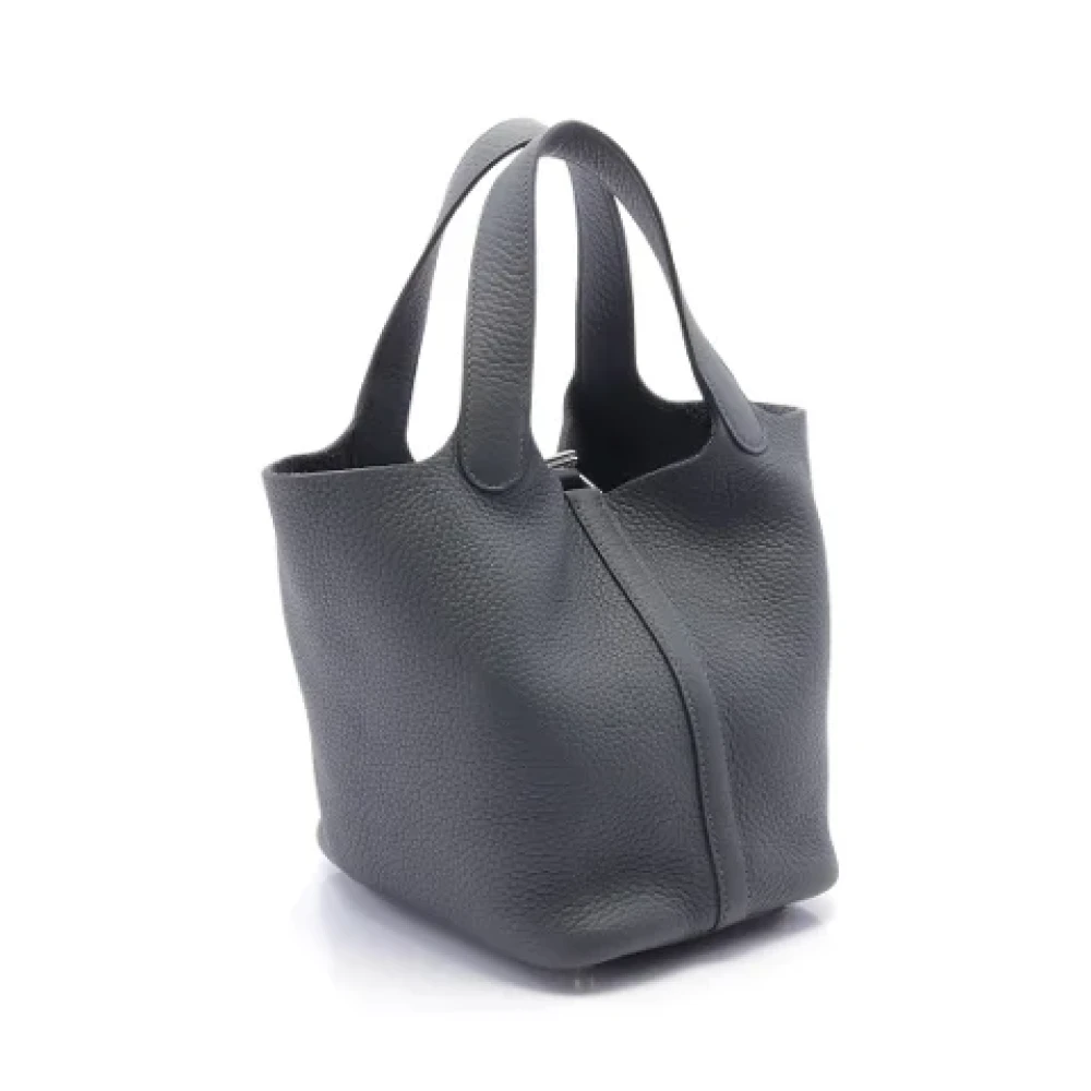 Hermès Vintage Pre-owned Leather shoulder-bags Gray Dames
