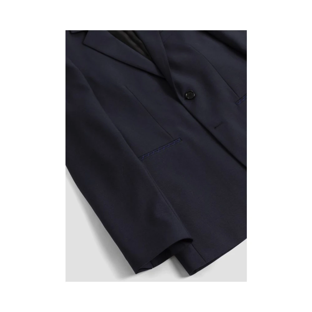 Burberry Navy Wol Maatwerk Jas Blue Heren