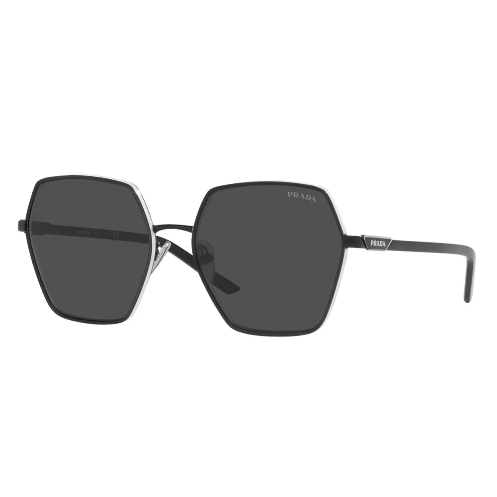 Prada Unisex Black Square Sunglasses With Dark Lenses Medium
