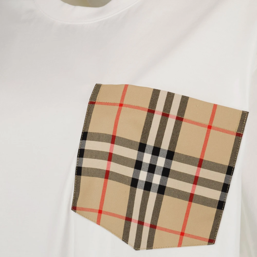 Burberry Vintage Check Pocket T-shirt White Dames