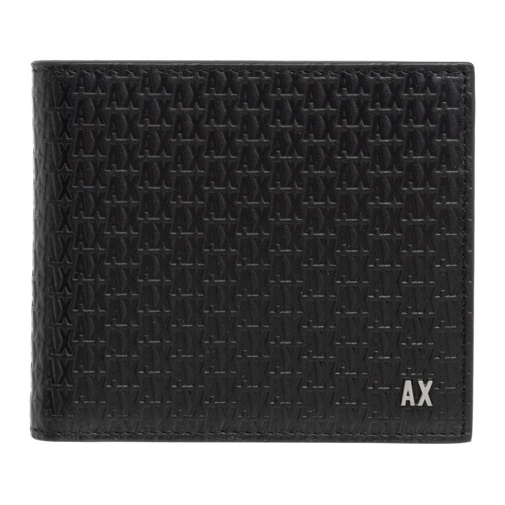 Armani Exchange Portemonnee met logopatroon en kaartsleuven Black Heren