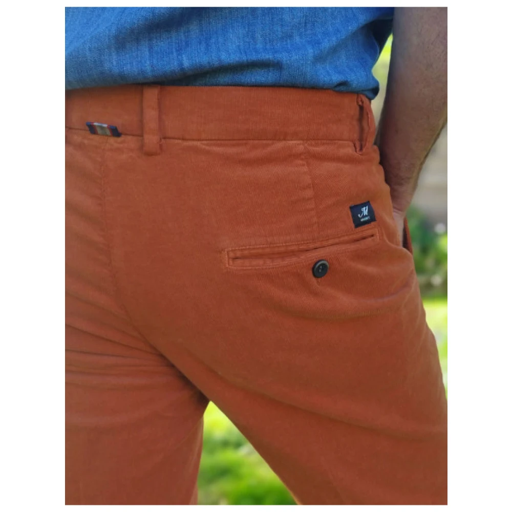 Mason's Slim Fit Fluweel Katoenen Chino Broek Brown Heren