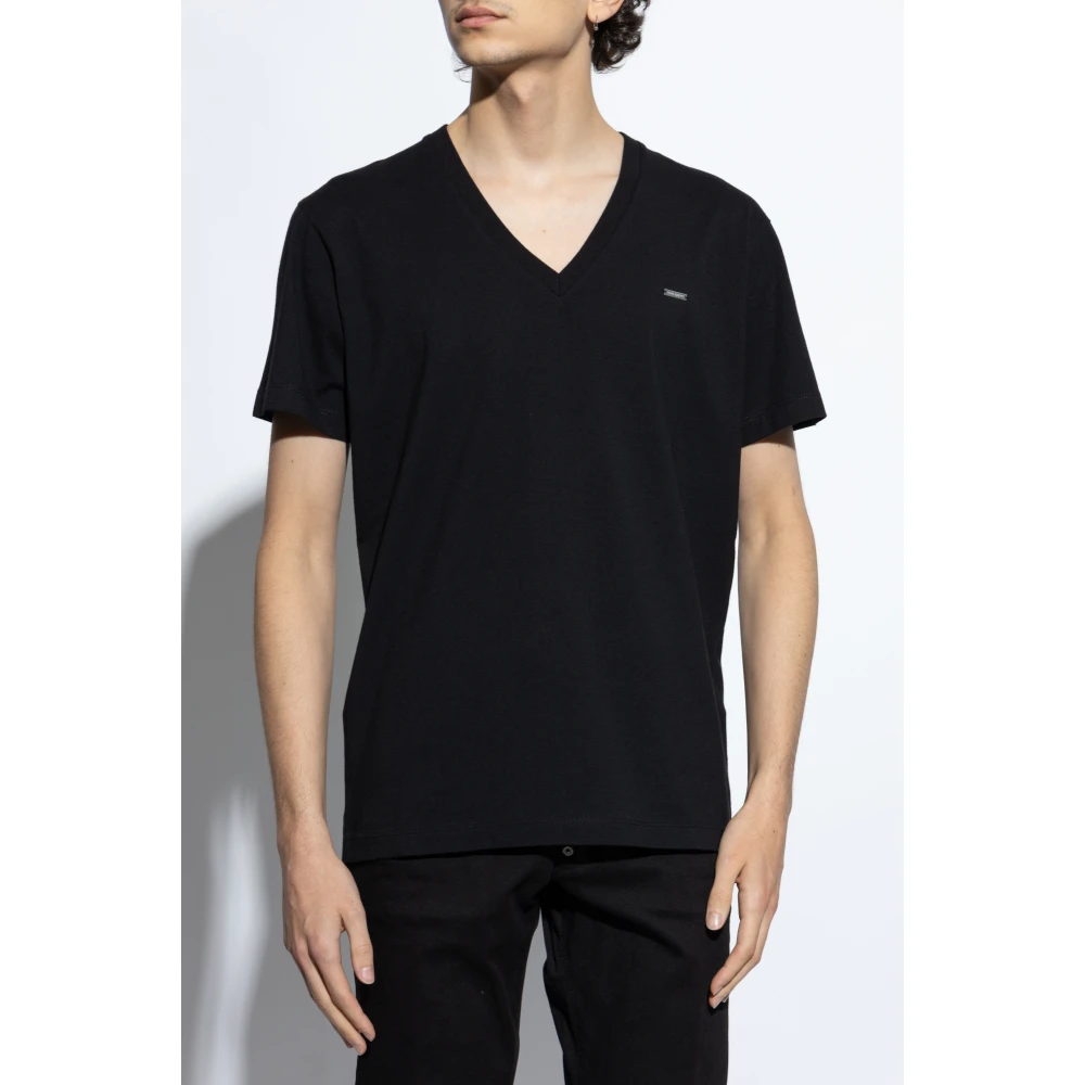 Dsquared2 V-hals T-shirt Black Heren