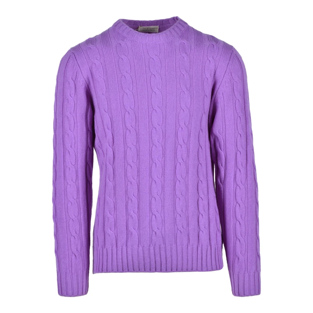 Filippo De Laurentiis Merino wollen trui Purple Heren