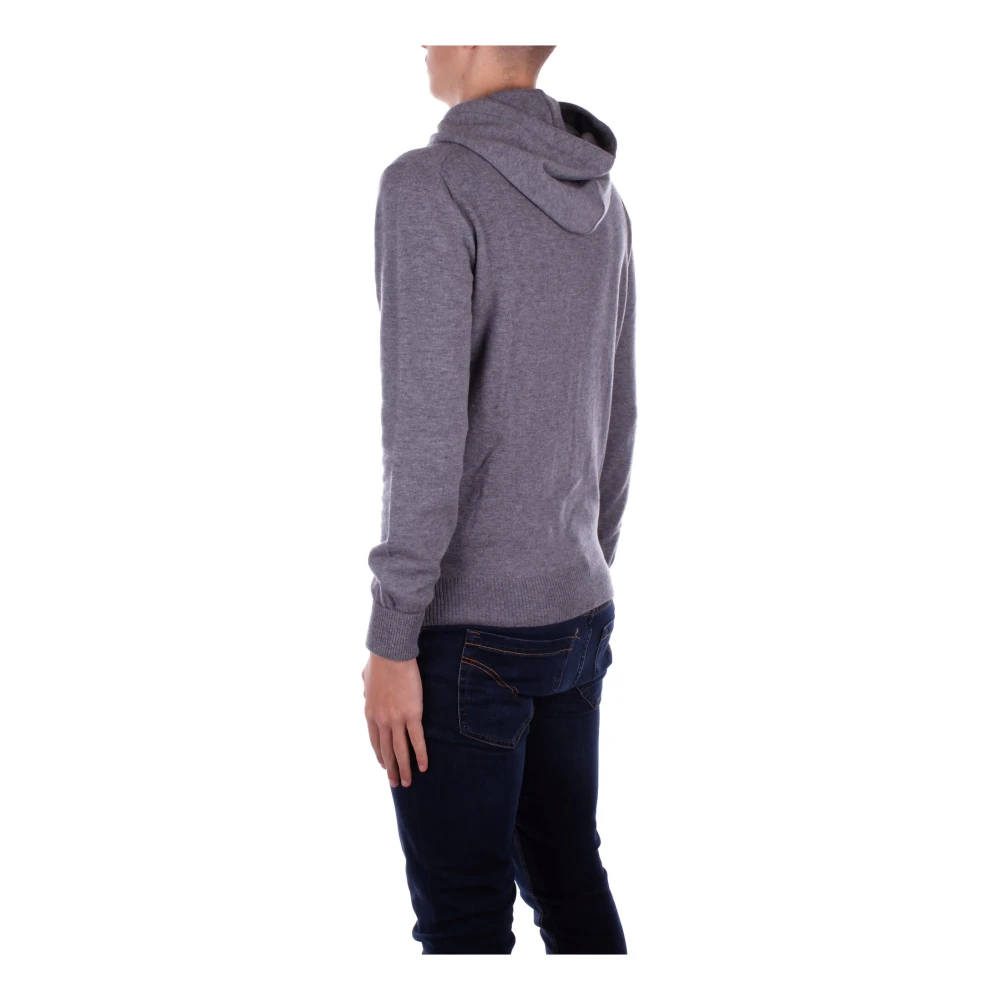 Alpha Studio Hoodie Slim Fit Wol Gray Heren