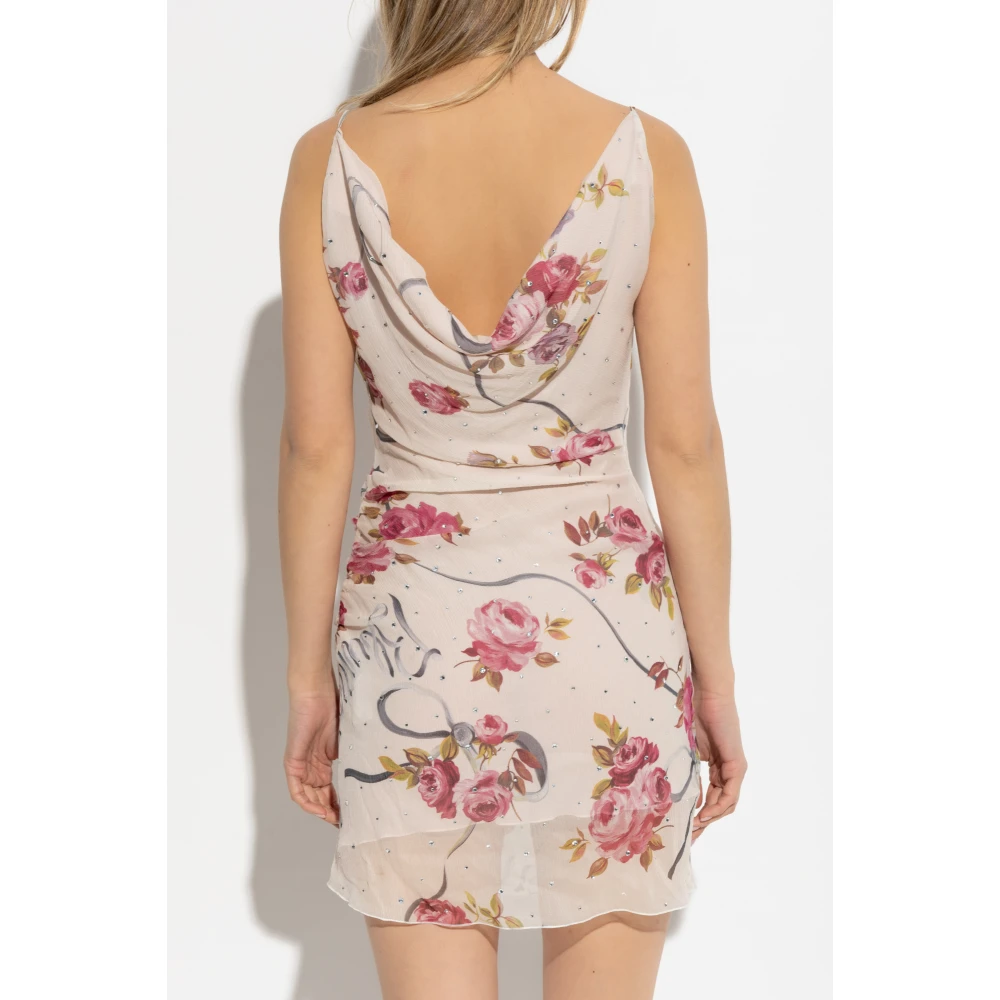Blumarine Zijden jurk met glinsterende pailletten Pink Dames