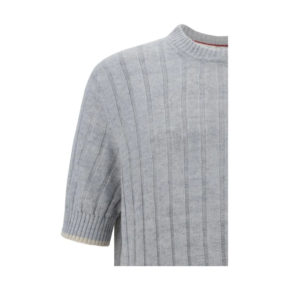 BRUNELLO CUCINELLI Gebreide Trui Gray Heren