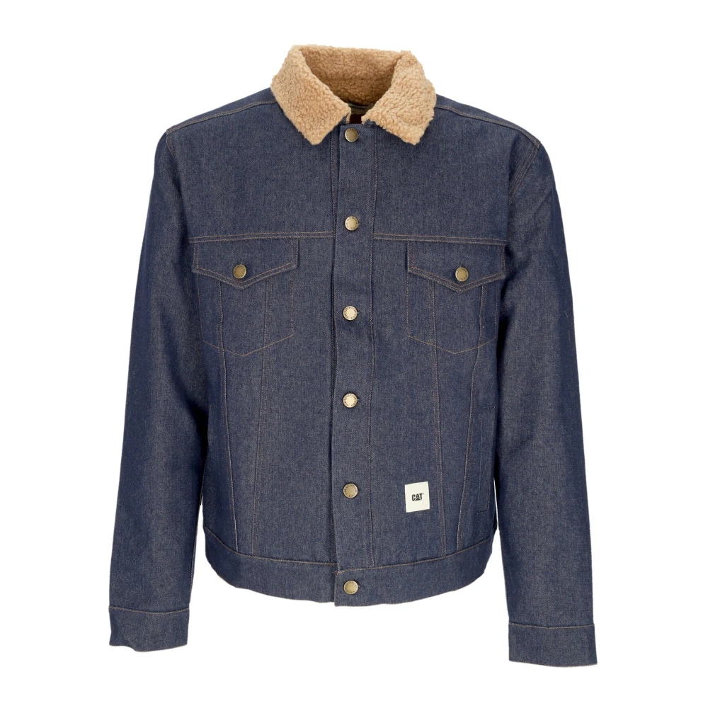 Cat Men's Blue Denim Sherpa Jacket - Denim Jackets - S - Jackets