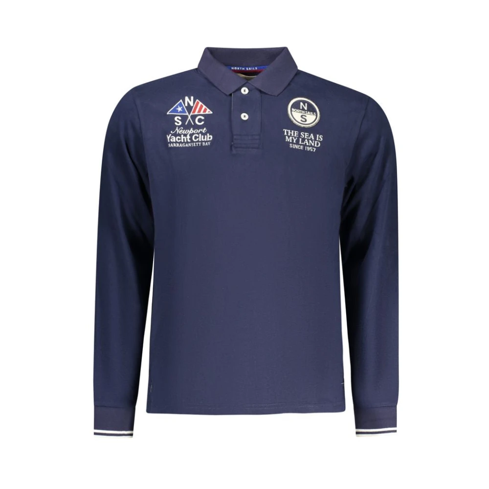 North Sails Men's Blue Polo Shirts, S, Long-Sleeved Polo