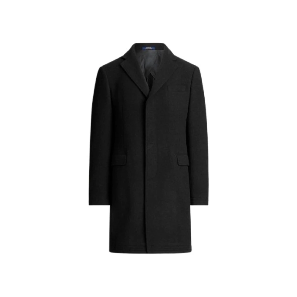 Polo Ralph Lauren Lange Wollen Jas Black Dames