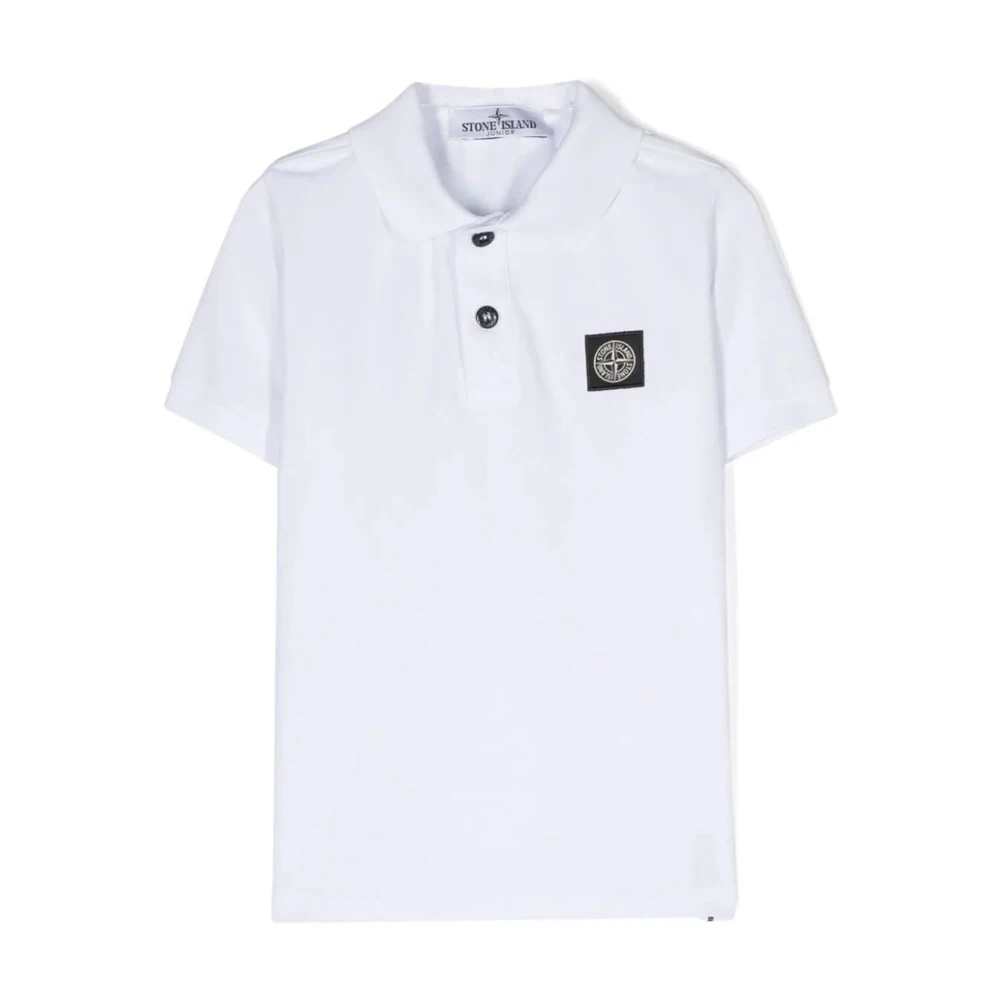 Stone Island Vit Polo Tröja White, Unisex