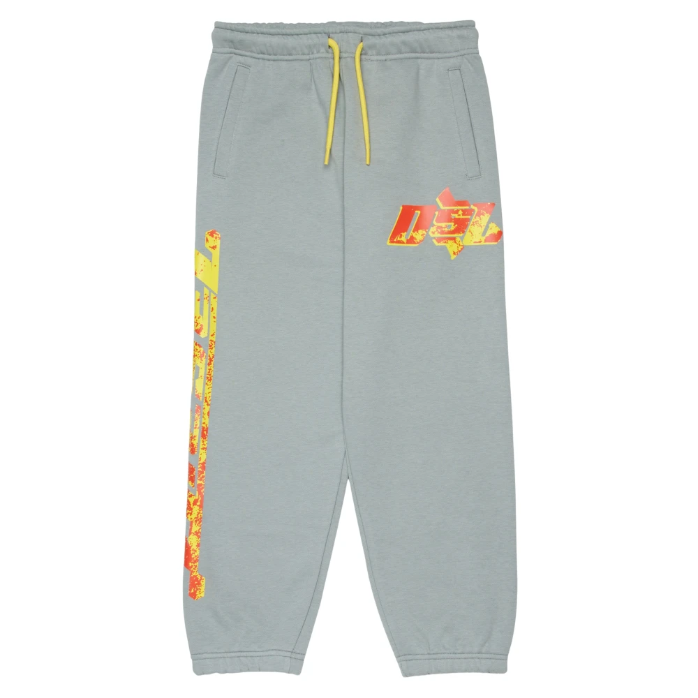 Diesel Boys Gray Sweatpants, 16 Y, Logo Print Joggers