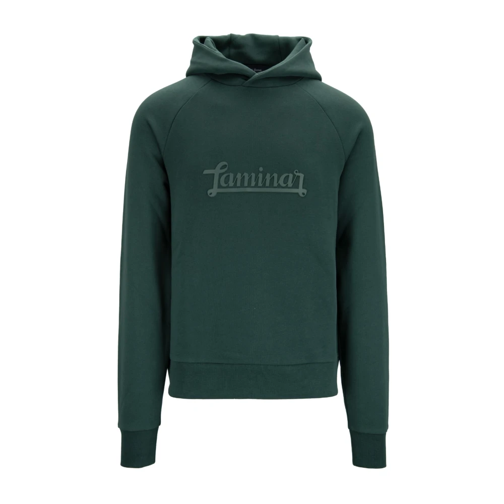 Herno Heren hoodie met siliconen logo Green Heren
