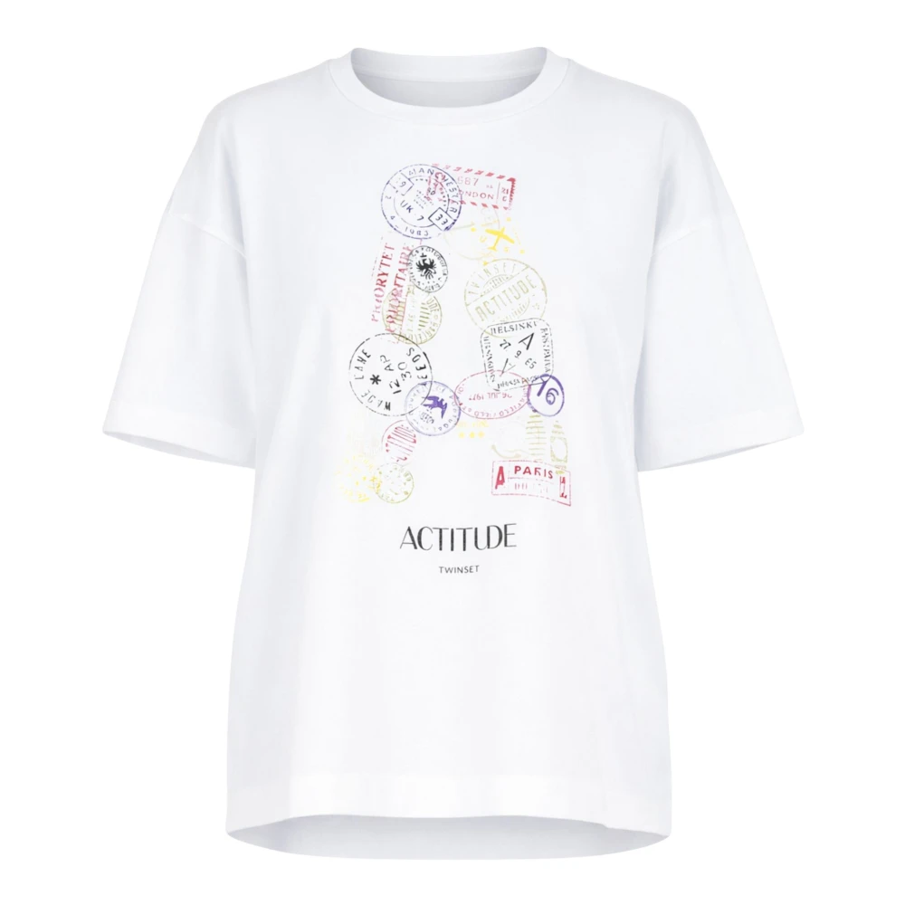 Twinset Women's White T-Shirts, S, Actitude T-Shirt