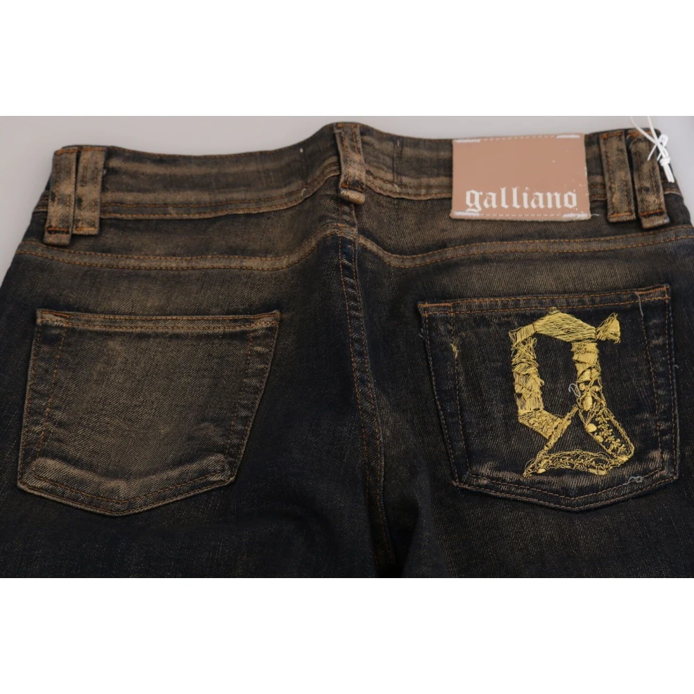 John Galliano Flared Denim met Flatterende Taille in Zwart Black Dames